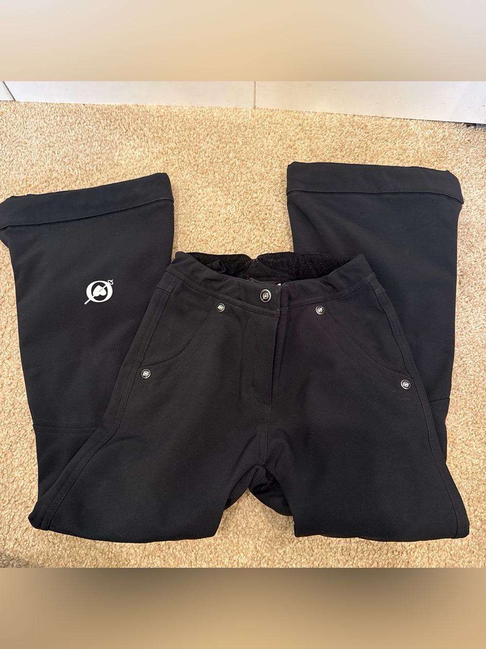 Kids Black Snow Pants